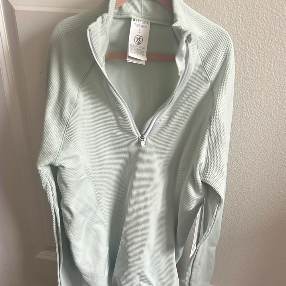 Athleta Light Mint Green Half-Zip Pullover